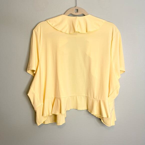 Vintage BFA Classics Yellow Open Front Shrug Cardi Size 3X - Picture 3 of 7